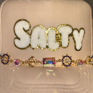 CUSTOM OTTO Tan 'Salty' Hat with Jeweled Hat Chain